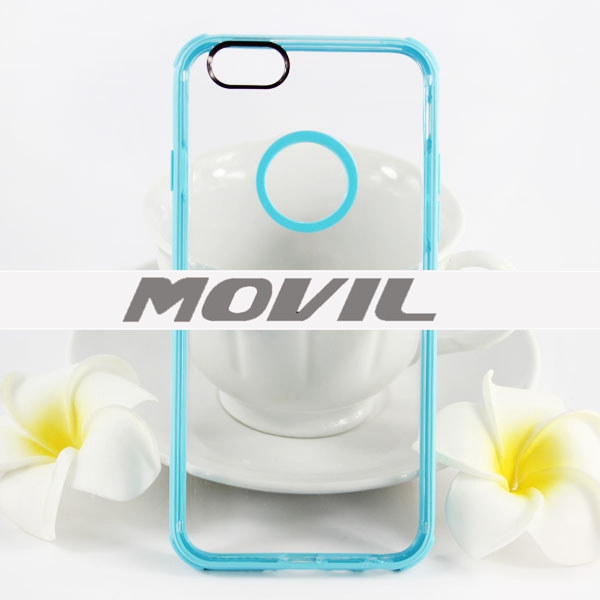 NP-1911 doble color TPU transparente funda para iPhone  6-7